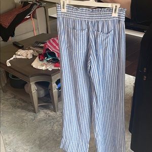 Blue stripe flowy pants